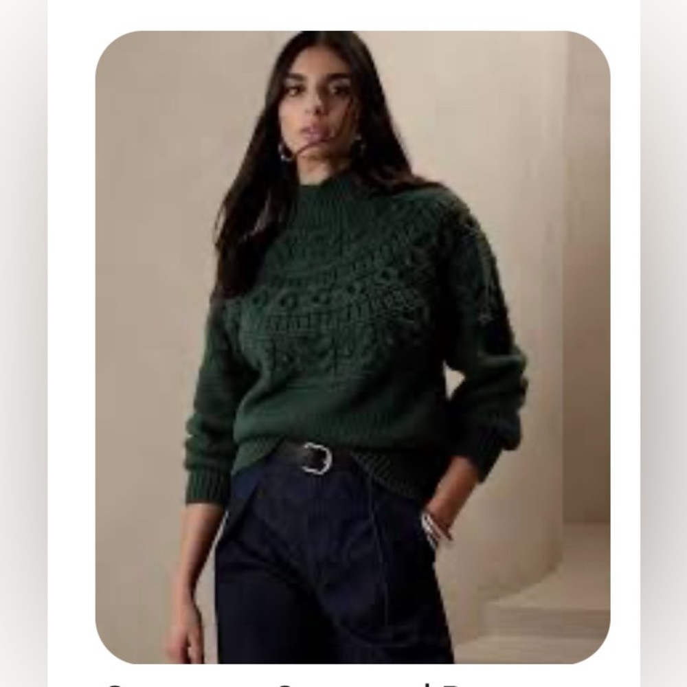 Banana Republic Courrone Sweater Galatic Green Medium